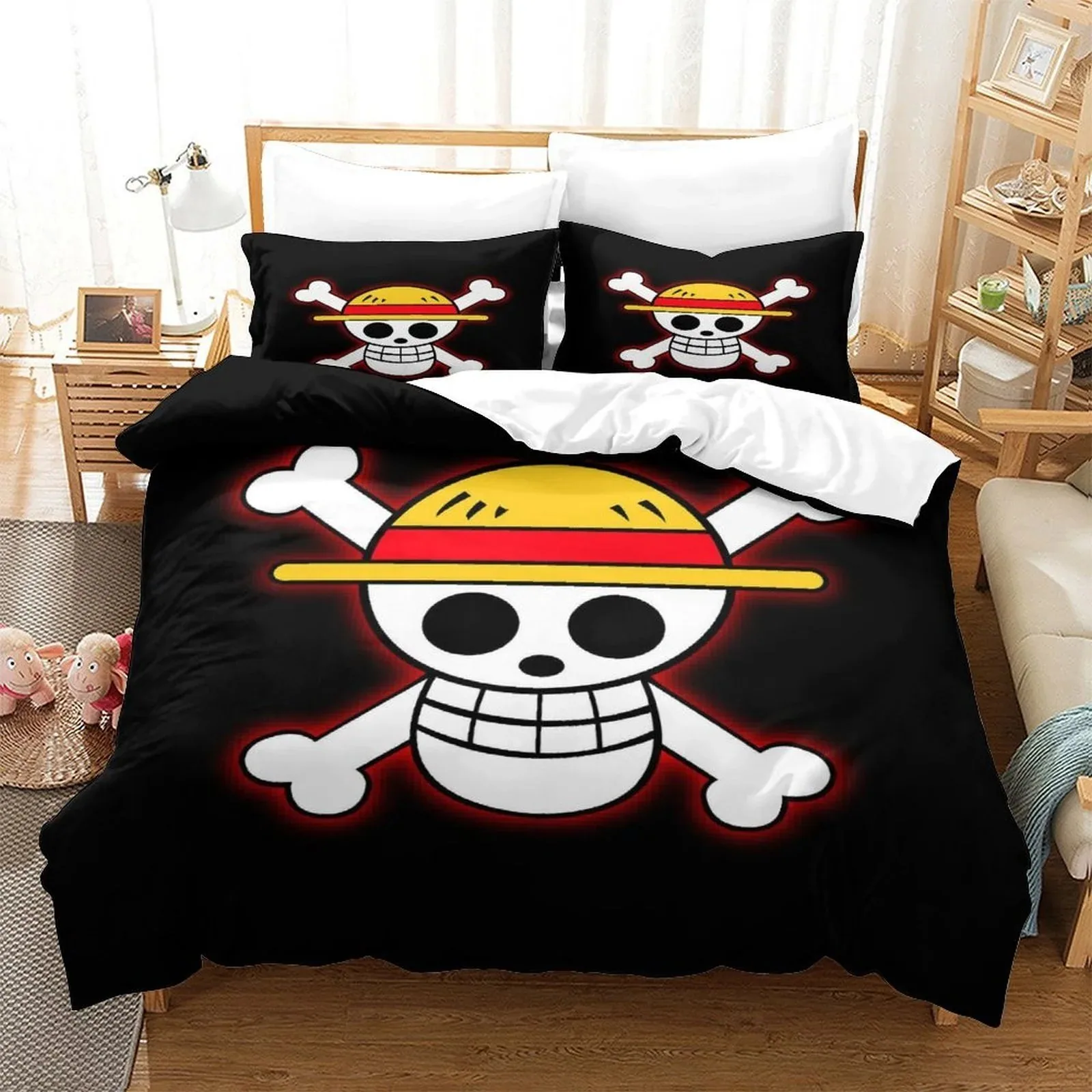One Piece Glowing Jolly Roger Duvet Cover Set - Image 1