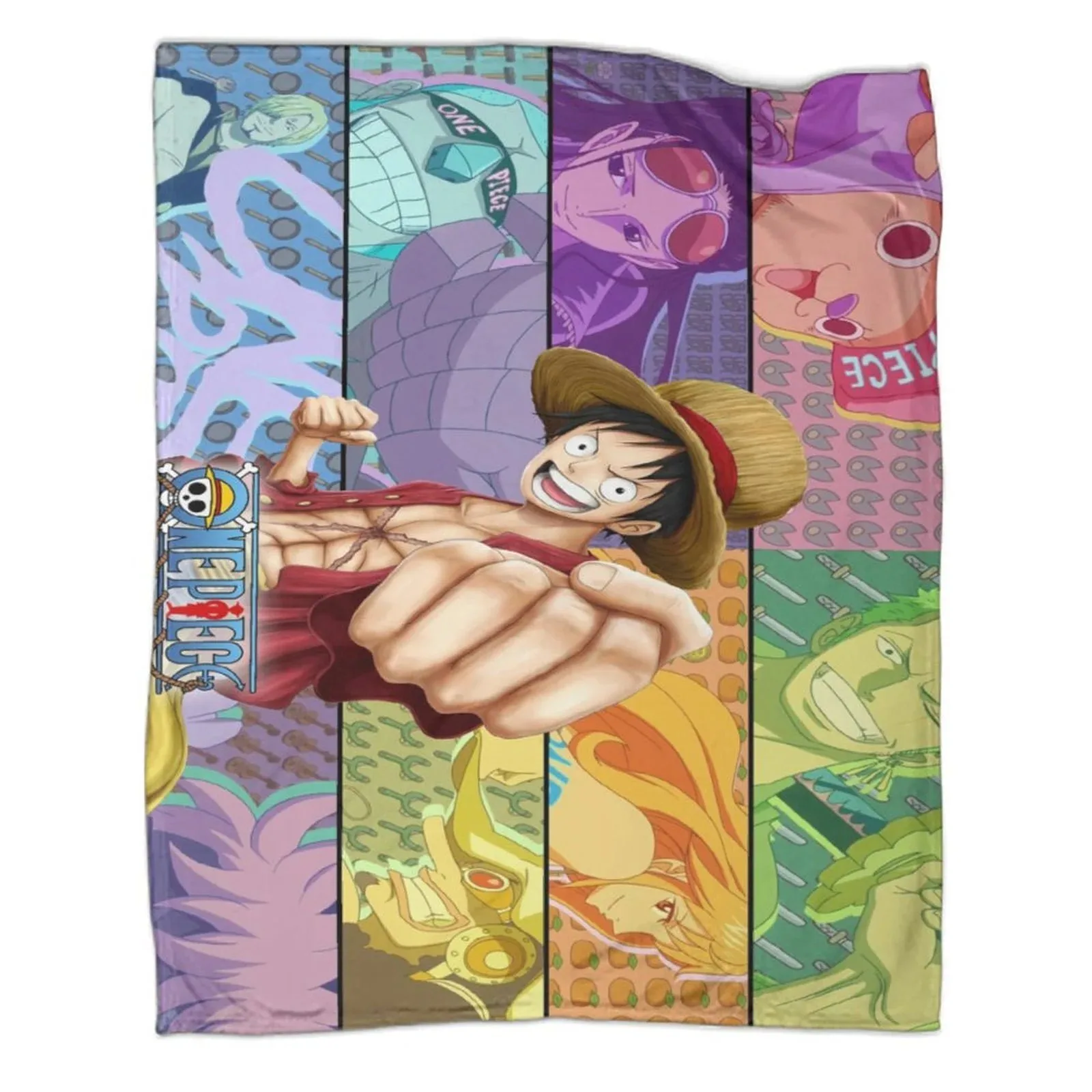 One Piece Colour Stripe Stretch Fleece Throw Blanket - Image 1