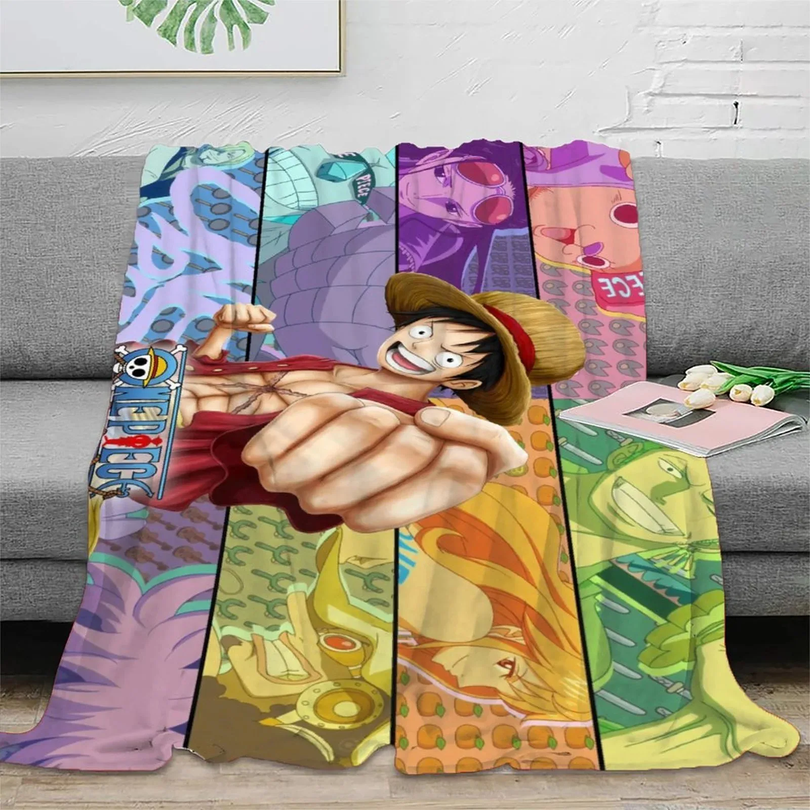One Piece Colour Stripe Stretch Fleece Throw Blanket - Image 2