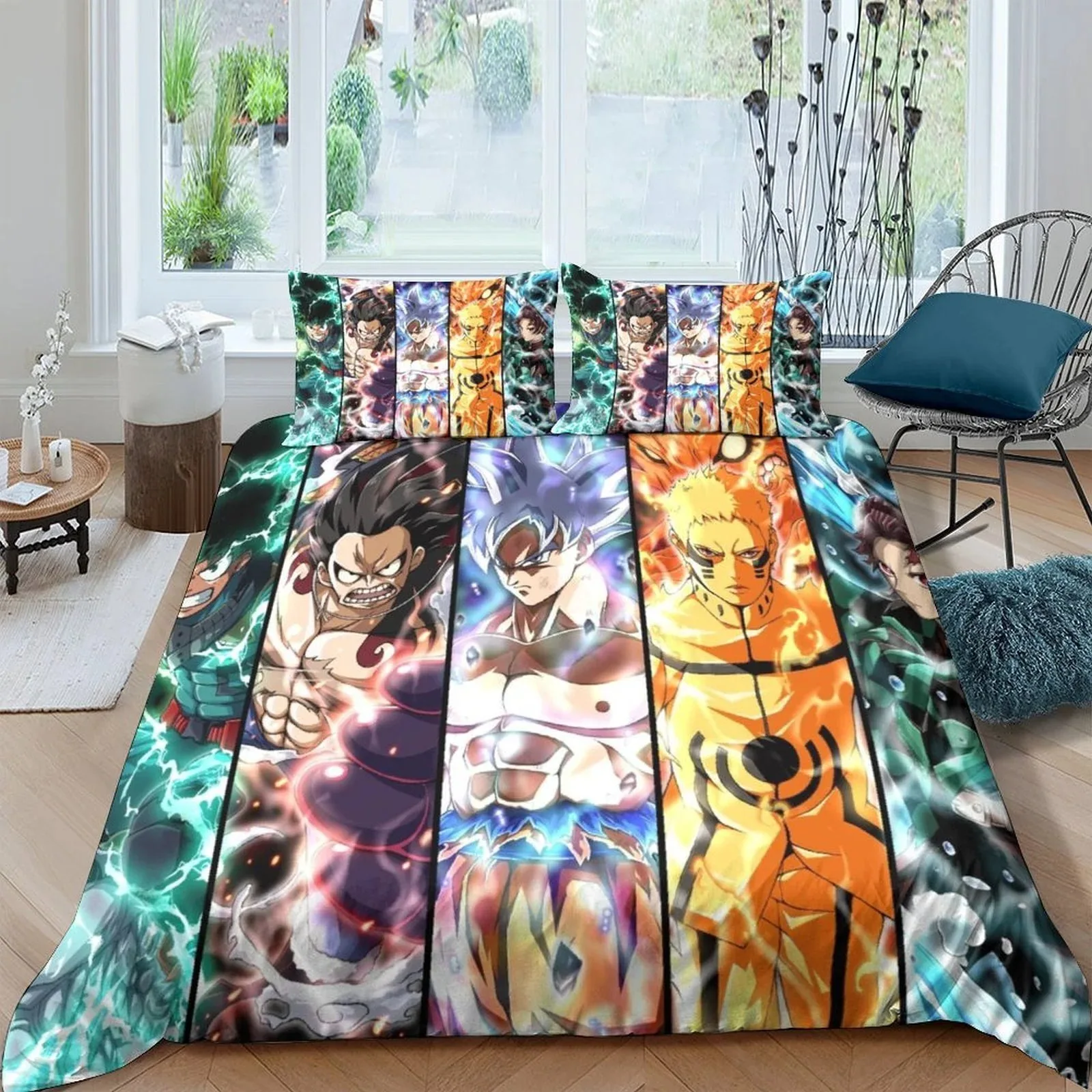 Anime Heroes Panel Stripe Duvet Cover Set - Image 2
