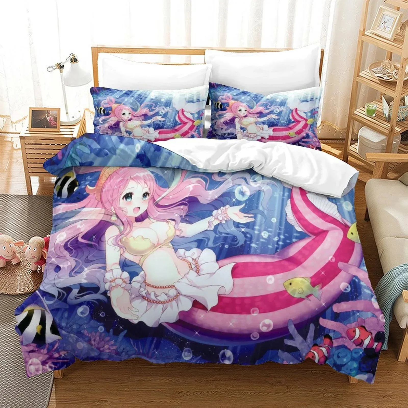 One Piece Ocean Mermaid Blue Duvet Cover Set - Image 2