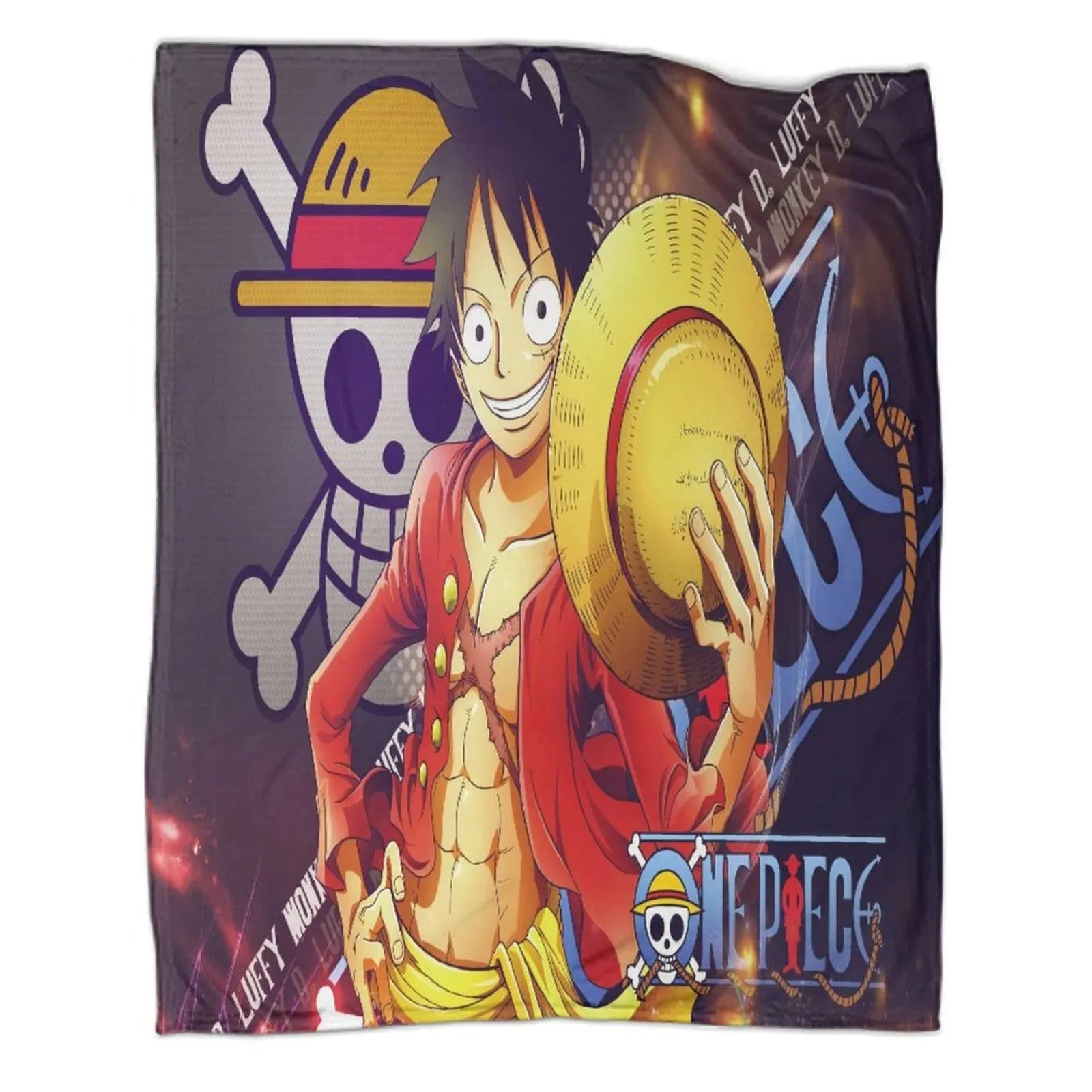 One Piece Purple Hat Salute Fleece Throw Blanket - Image 1