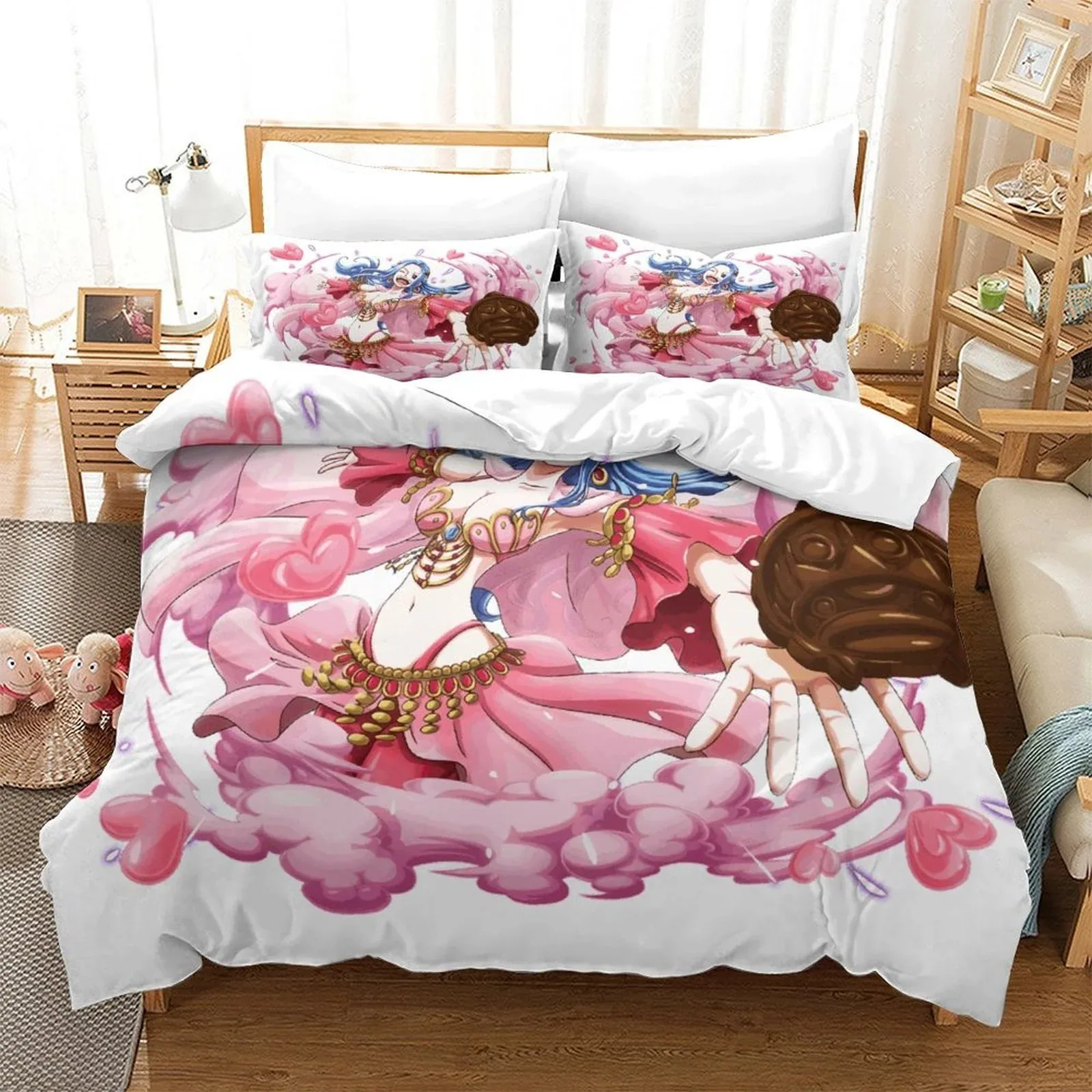 One Piece Pink Hearts Dress Duvet Cover Set - Image 2