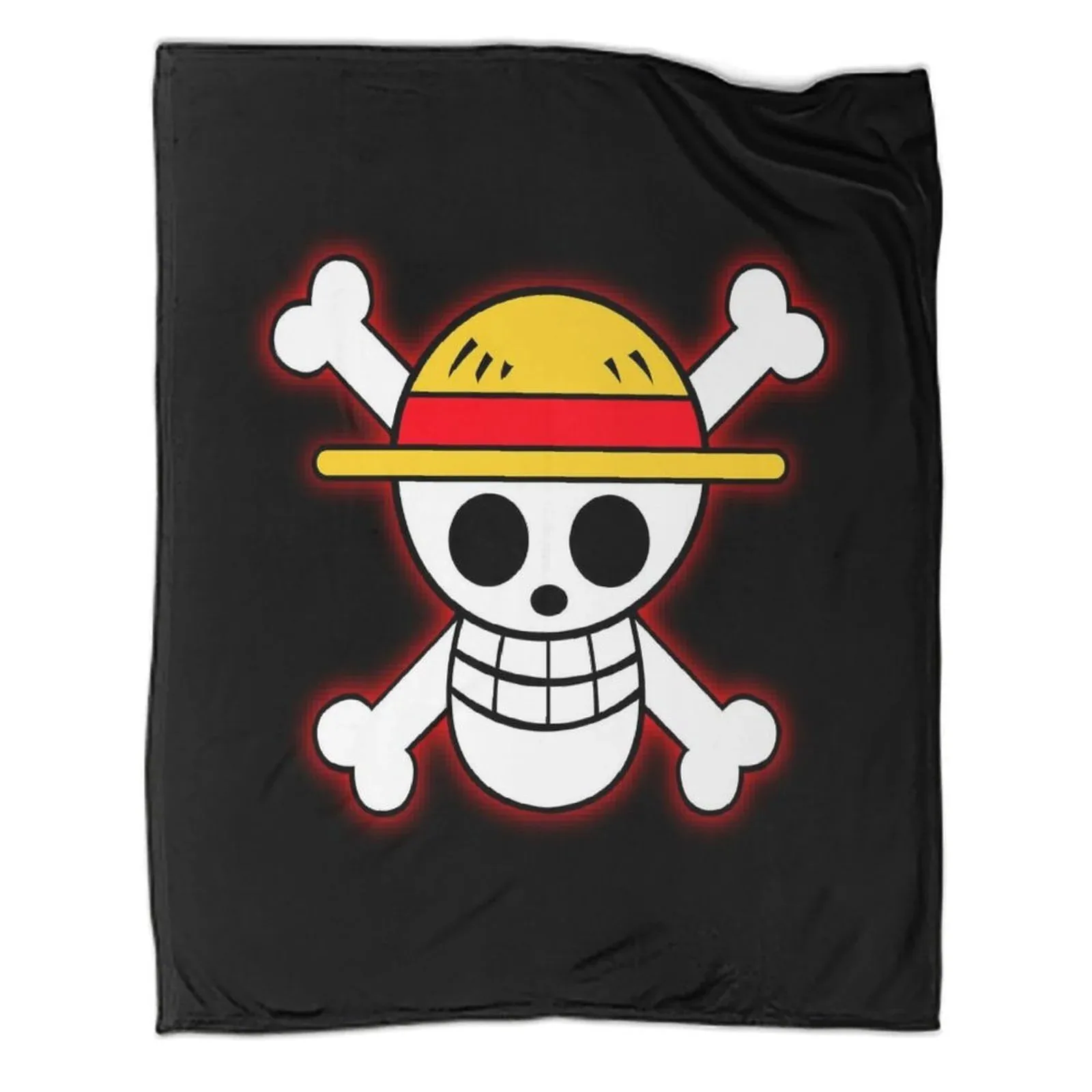 One Piece Glowing Jolly Roger Fleece Throw Blanket - Image 1