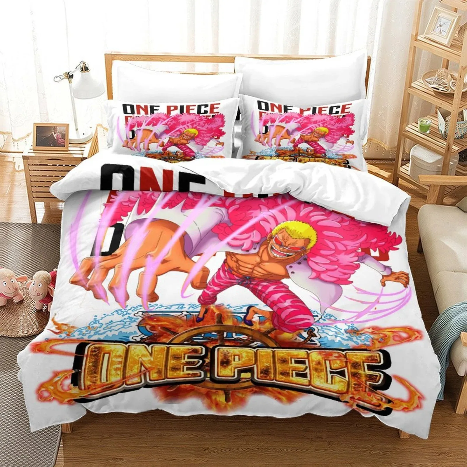 One Piece Doflamingo Pink Duvet Cover Set - Image 2