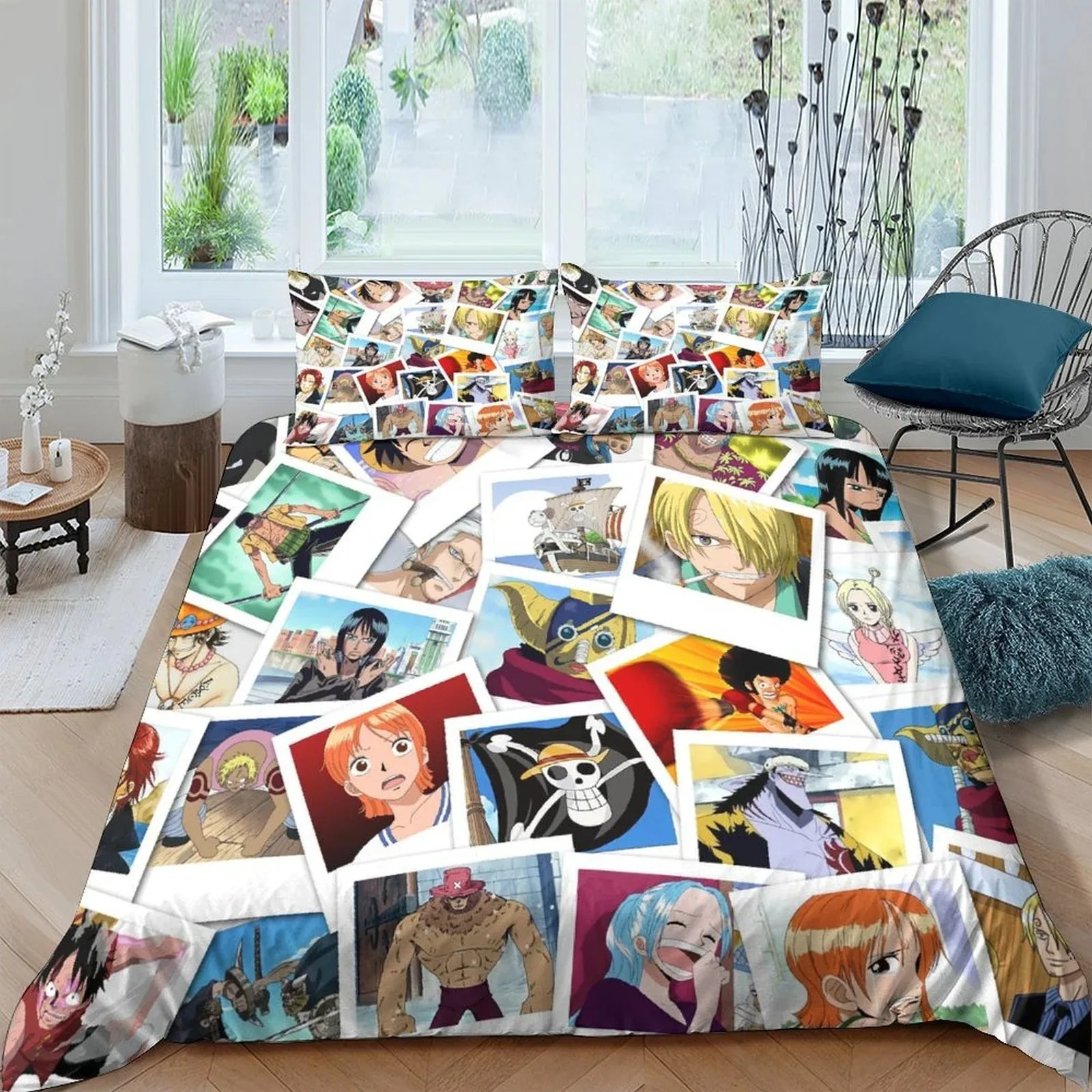 One Piece Polaroid Collage White Duvet Cover Set - Image 2