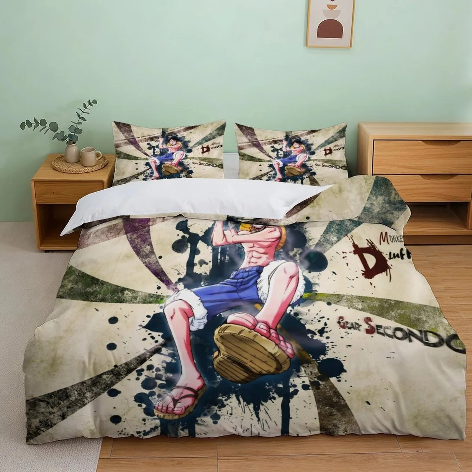 One Piece Luffy Gear Second Sunburst Duvet Cover Set - Image 2