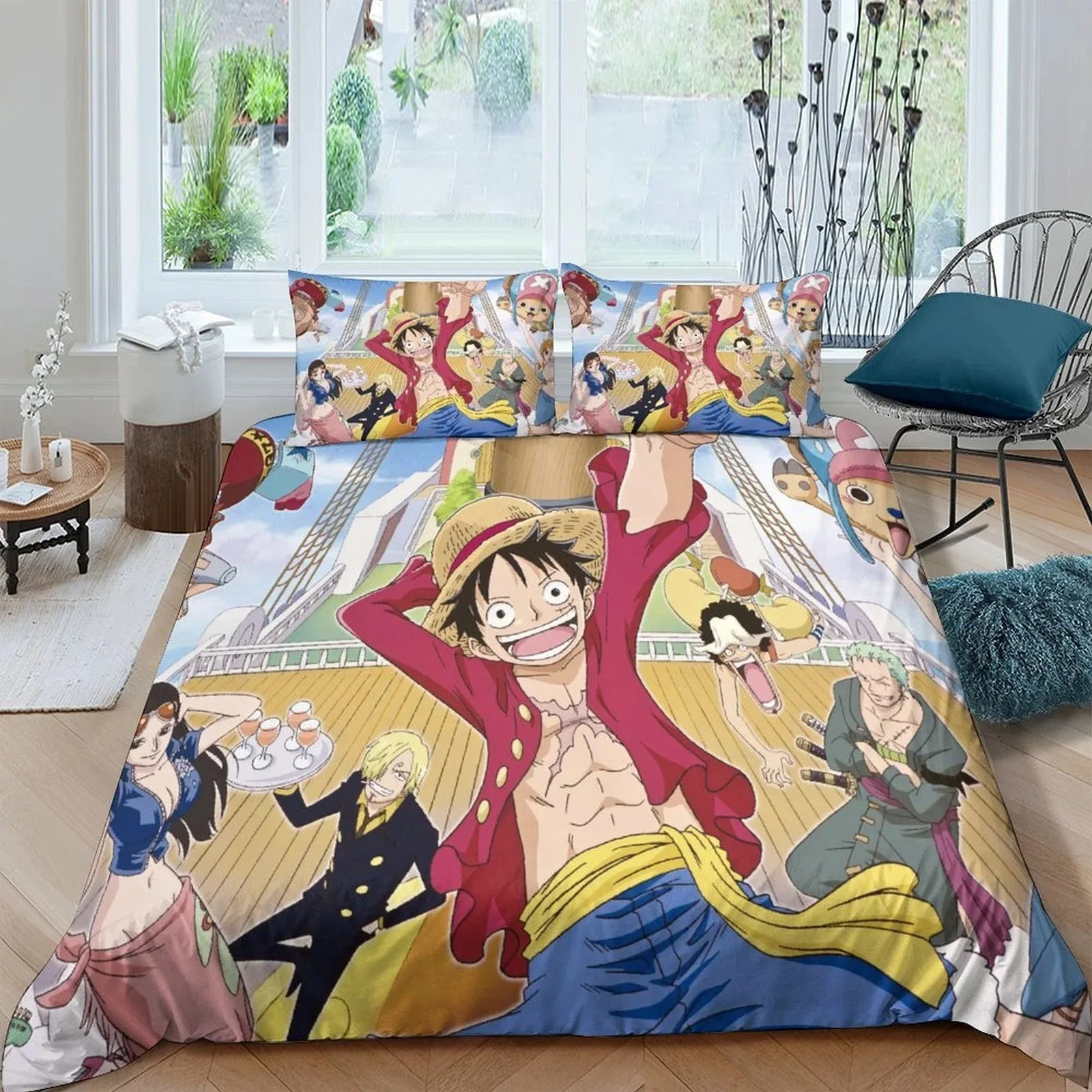 One Piece Blue Sky Crew Duvet Cover Set - Image 2