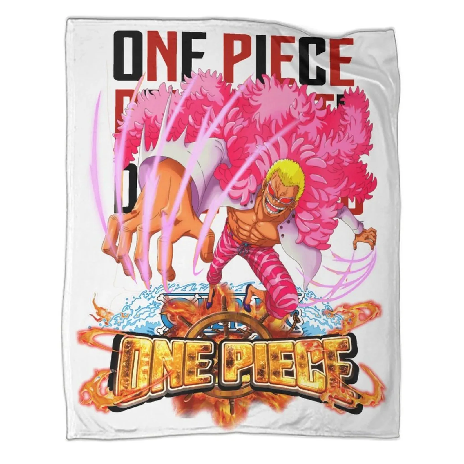 One Piece Doflamingo Fleece Throw Blanket - Image 1