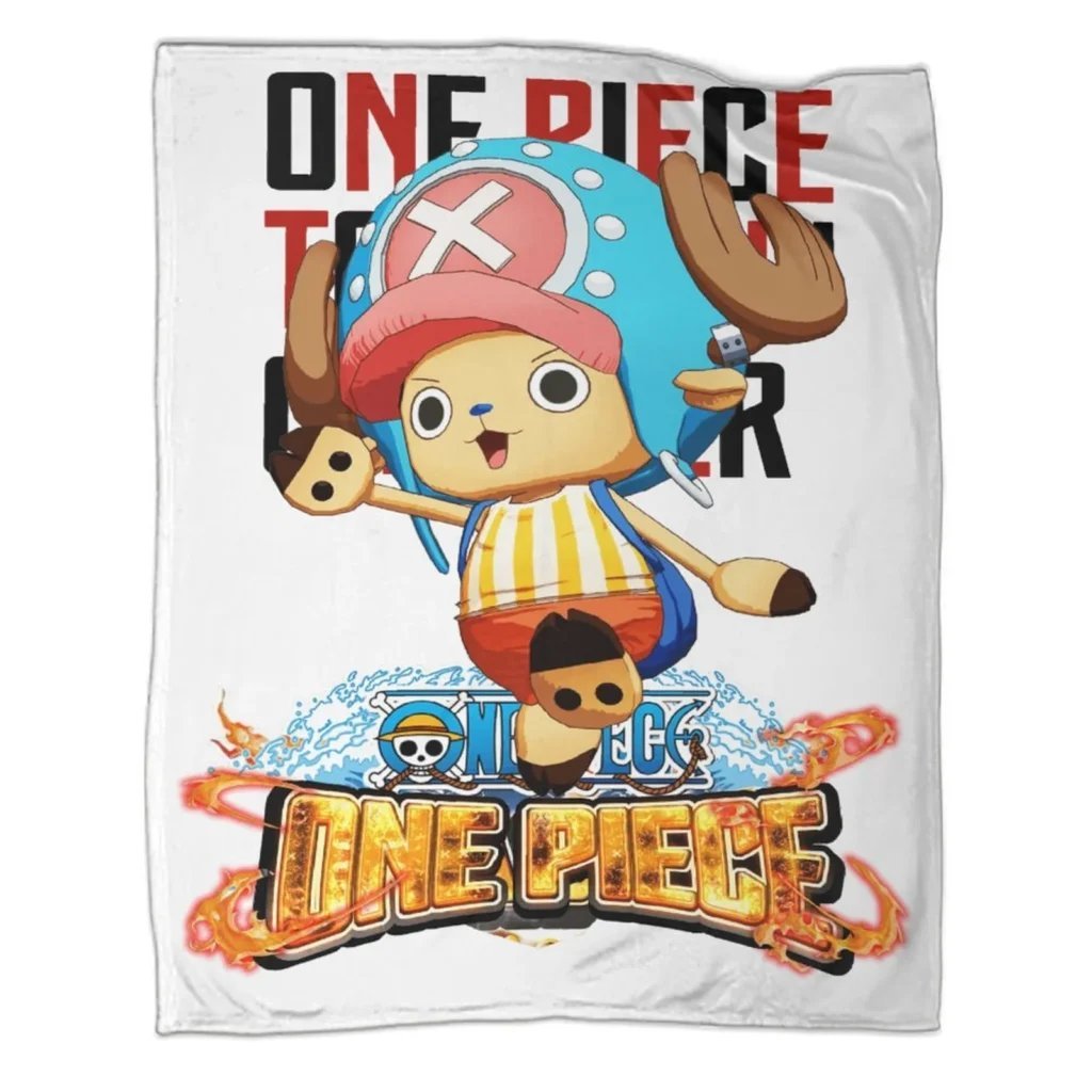 One Piece Tony Tony Chopper Fleece Throw Blanket - Image 1