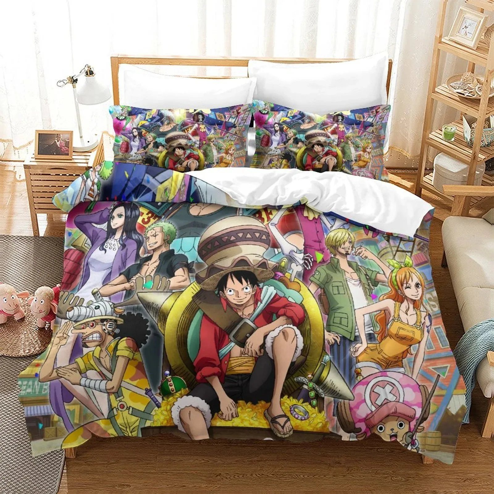 One Piece Full Crew Purple Duvet Cover Set - Image 2