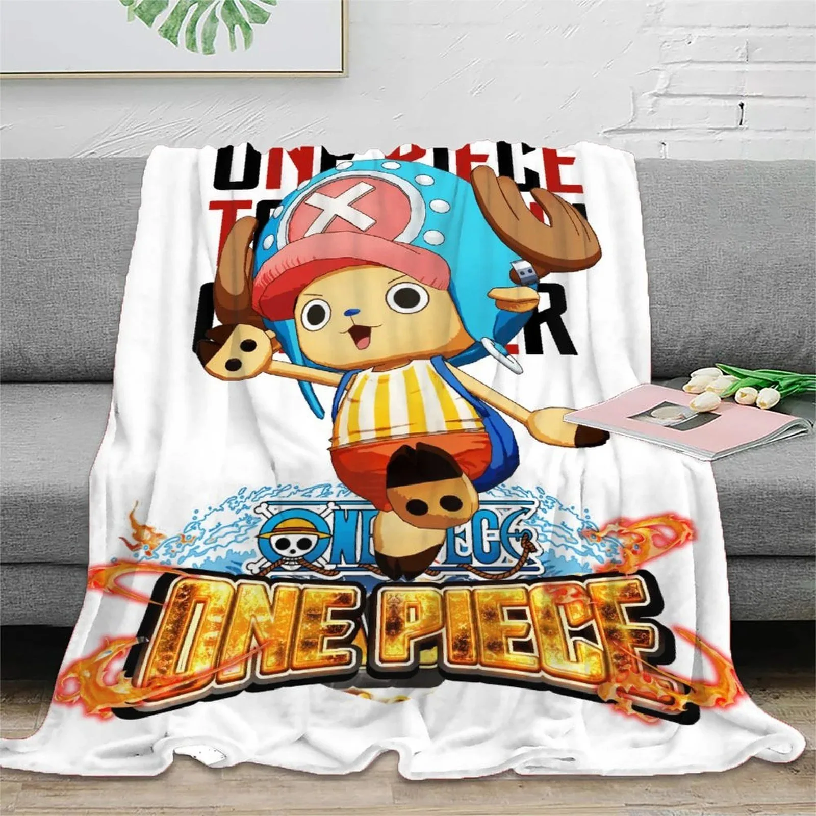One Piece Tony Tony Chopper Fleece Throw Blanket - Image 2