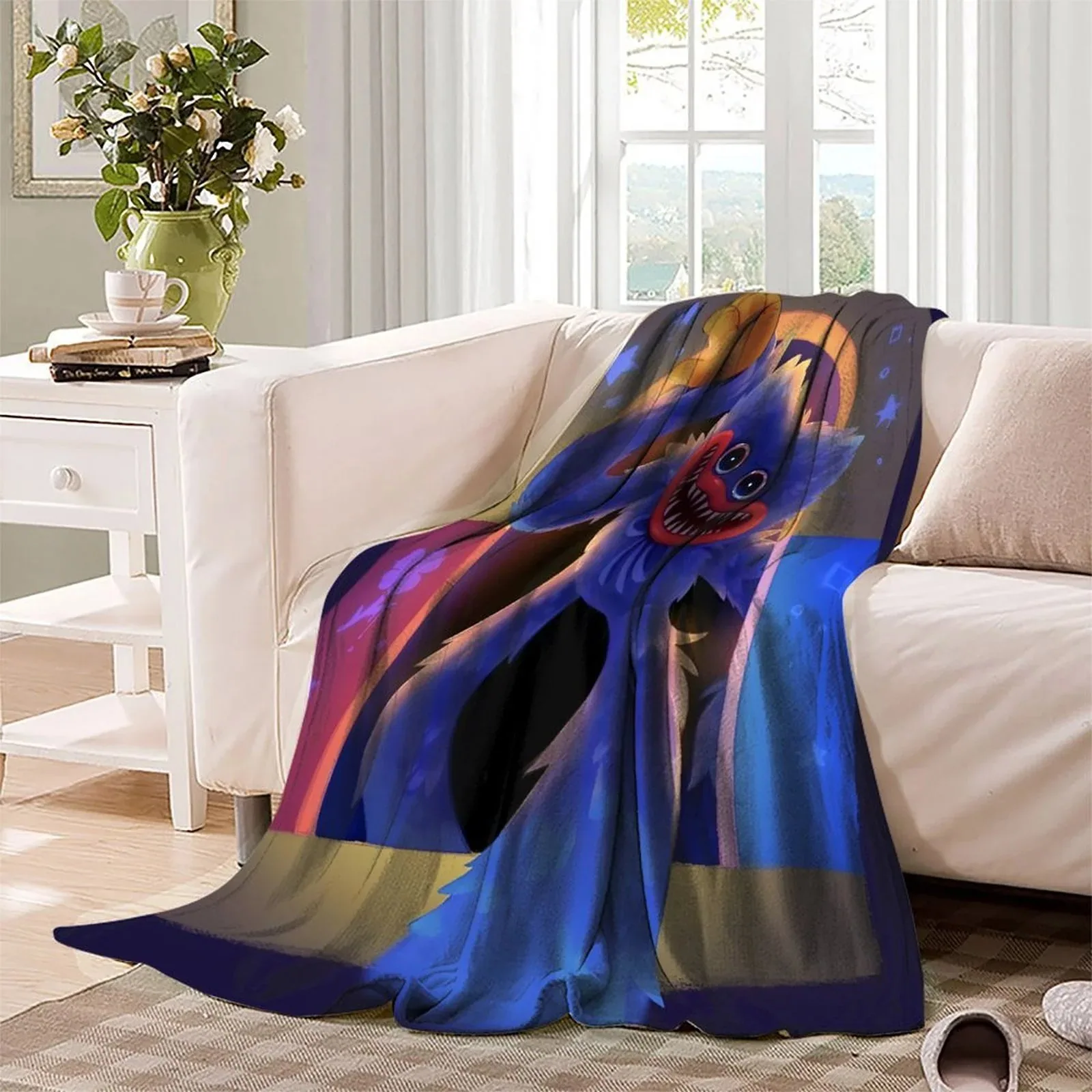 Poppy Playtime Doorway Purple Huggy Fleece Throw Blanket - Image 3