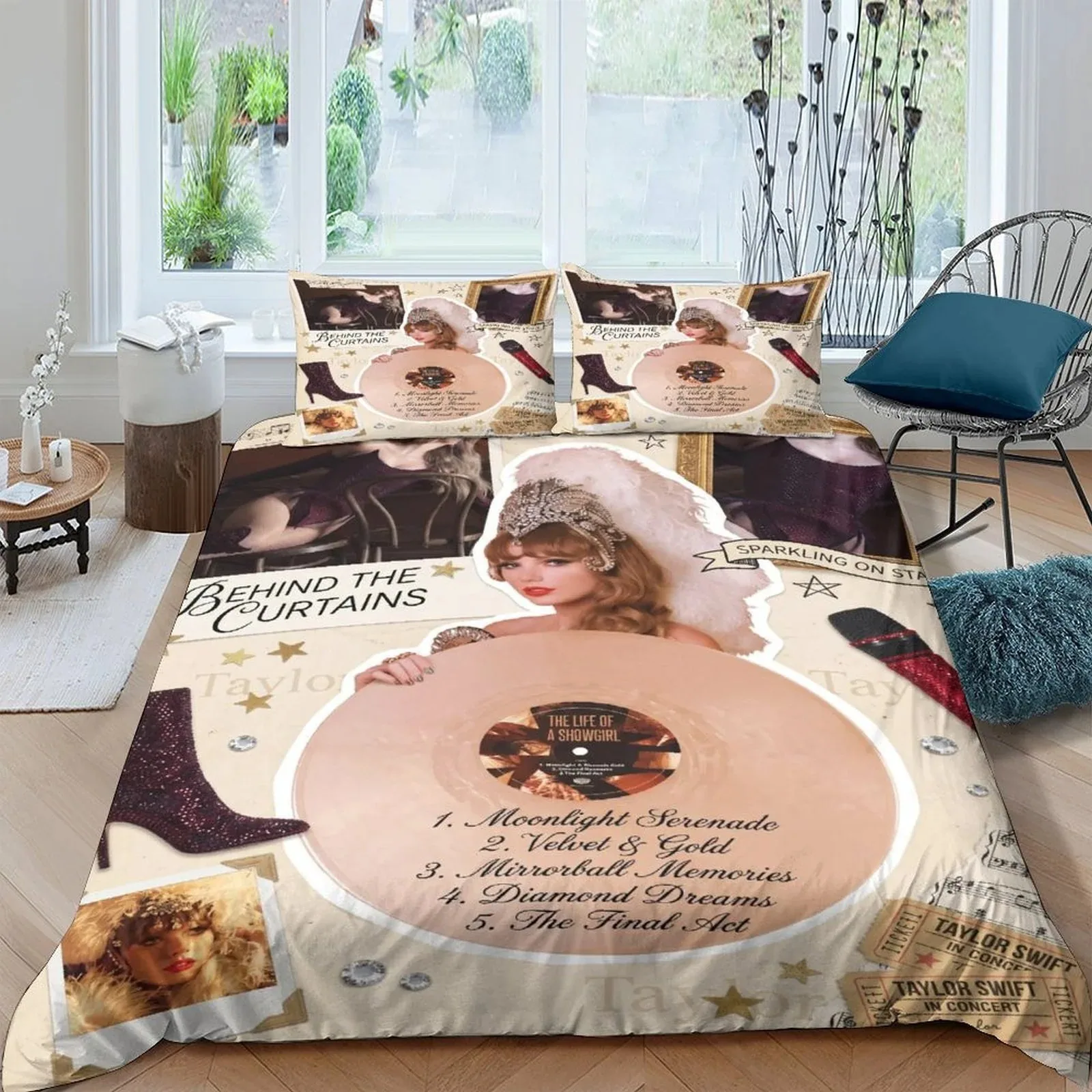 Taylor Swift Vinyl Record Cream Duvet Cover Set - Image 2