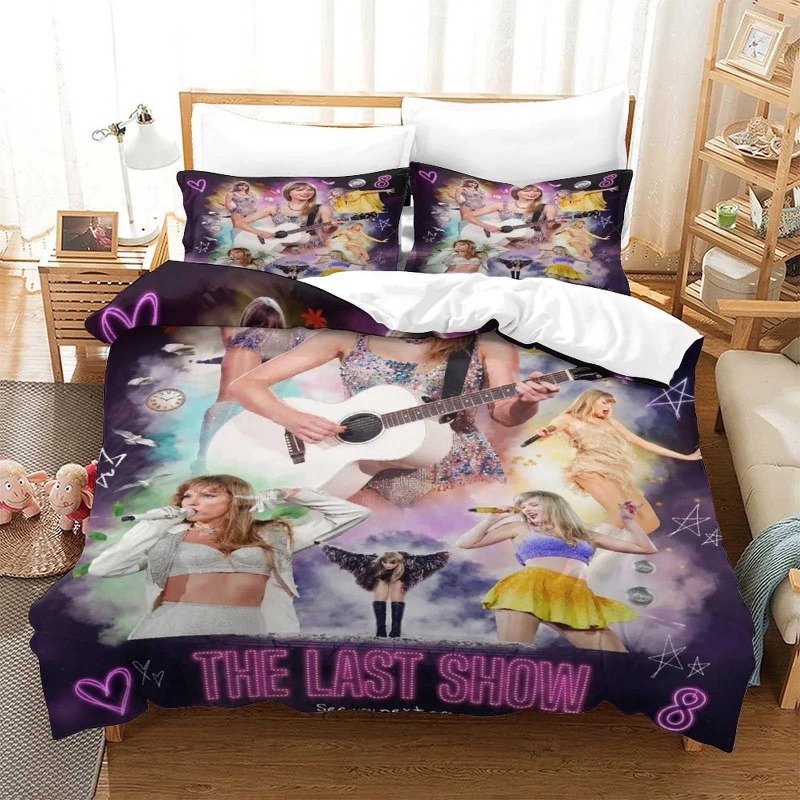 Taylor Swift Last Show White Guitar Duvet Cover Set - Image 2