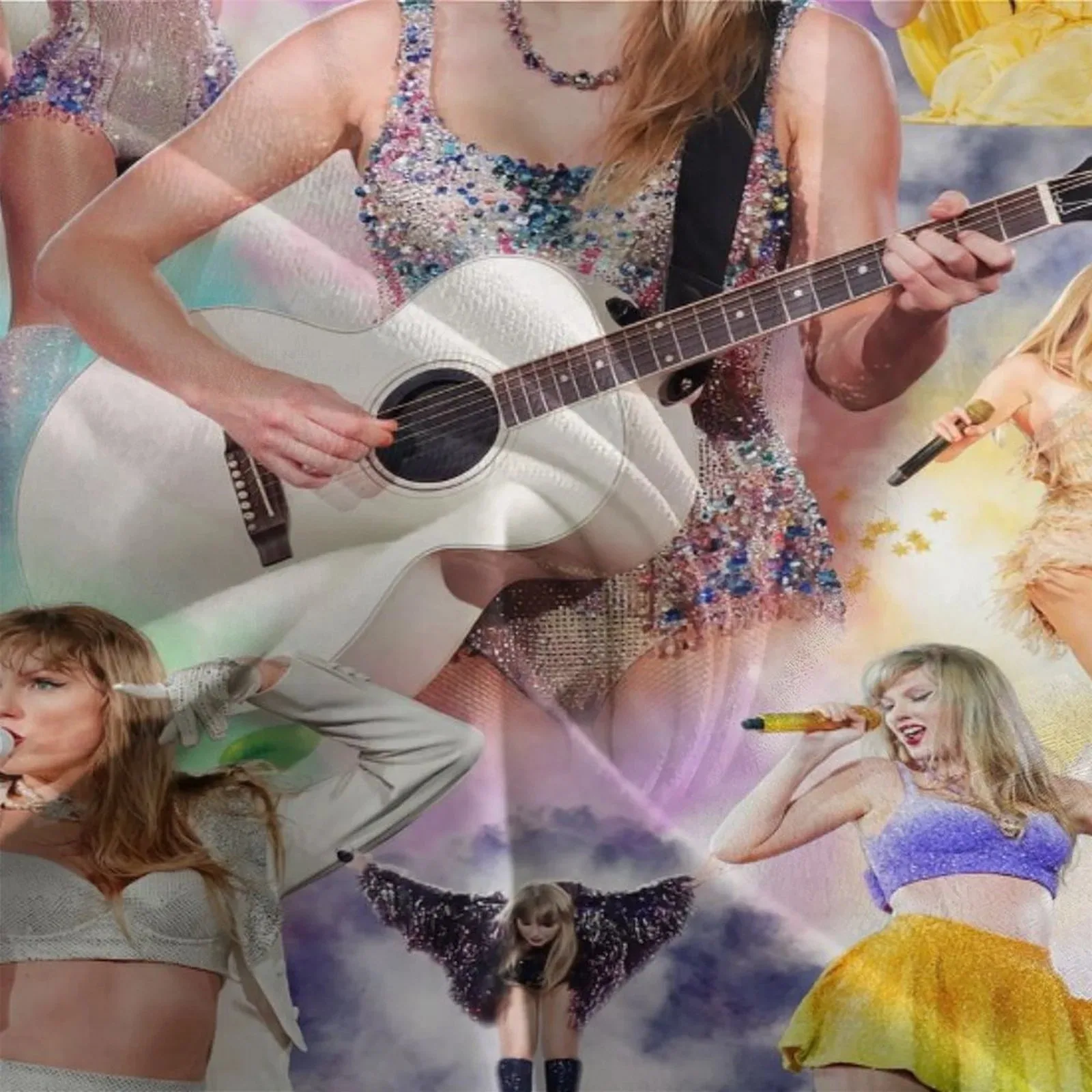 Taylor Swift Last Show White Guitar Duvet Cover Set - Image 3
