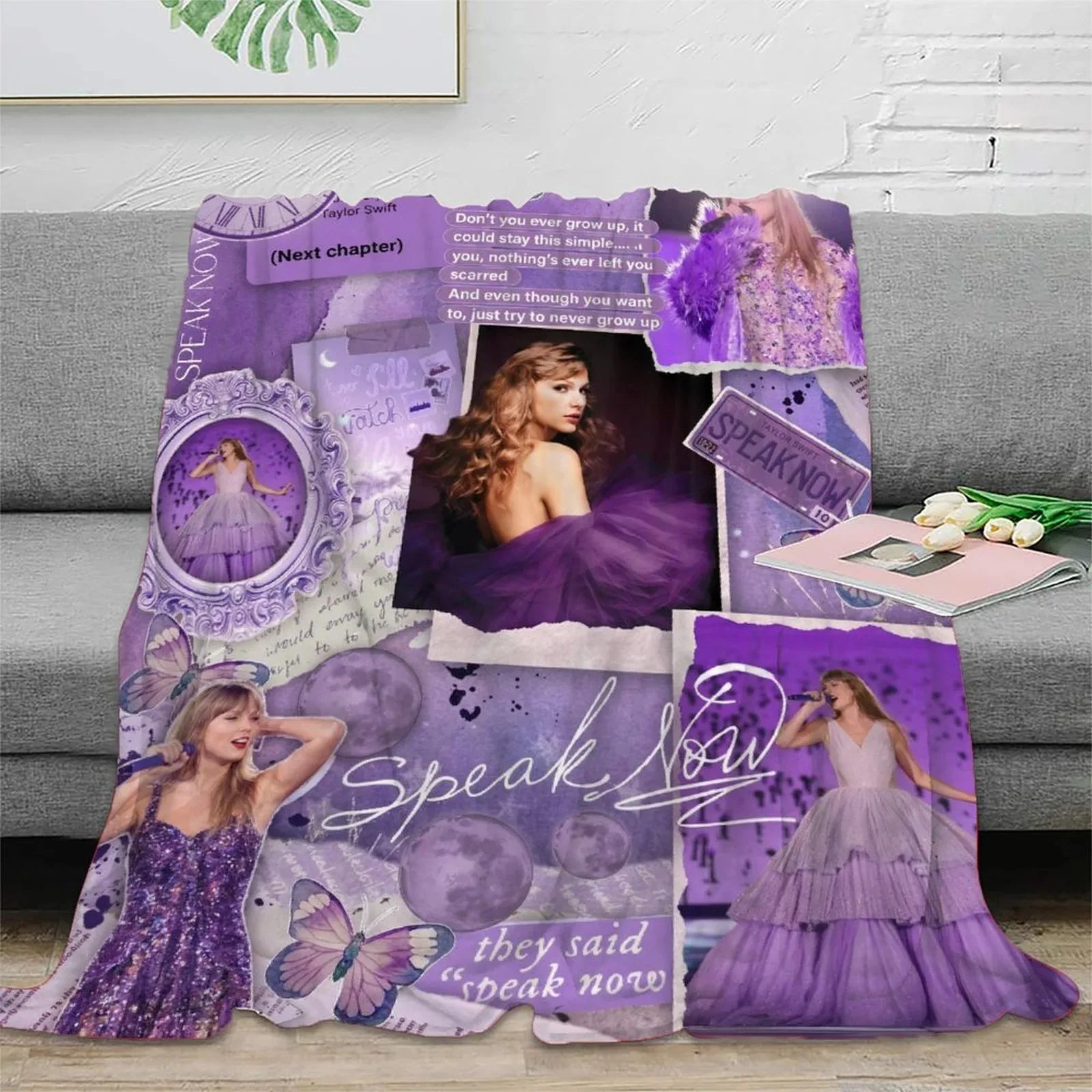 Taylor Swift Speak Now Purple Fleece Throw Blanket - Image 2