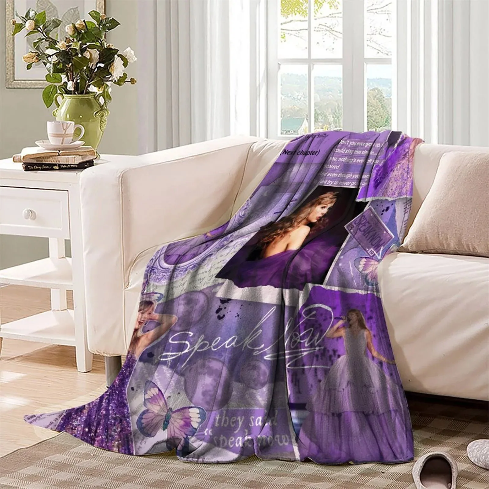 Taylor Swift Speak Now Purple Fleece Throw Blanket - Image 3