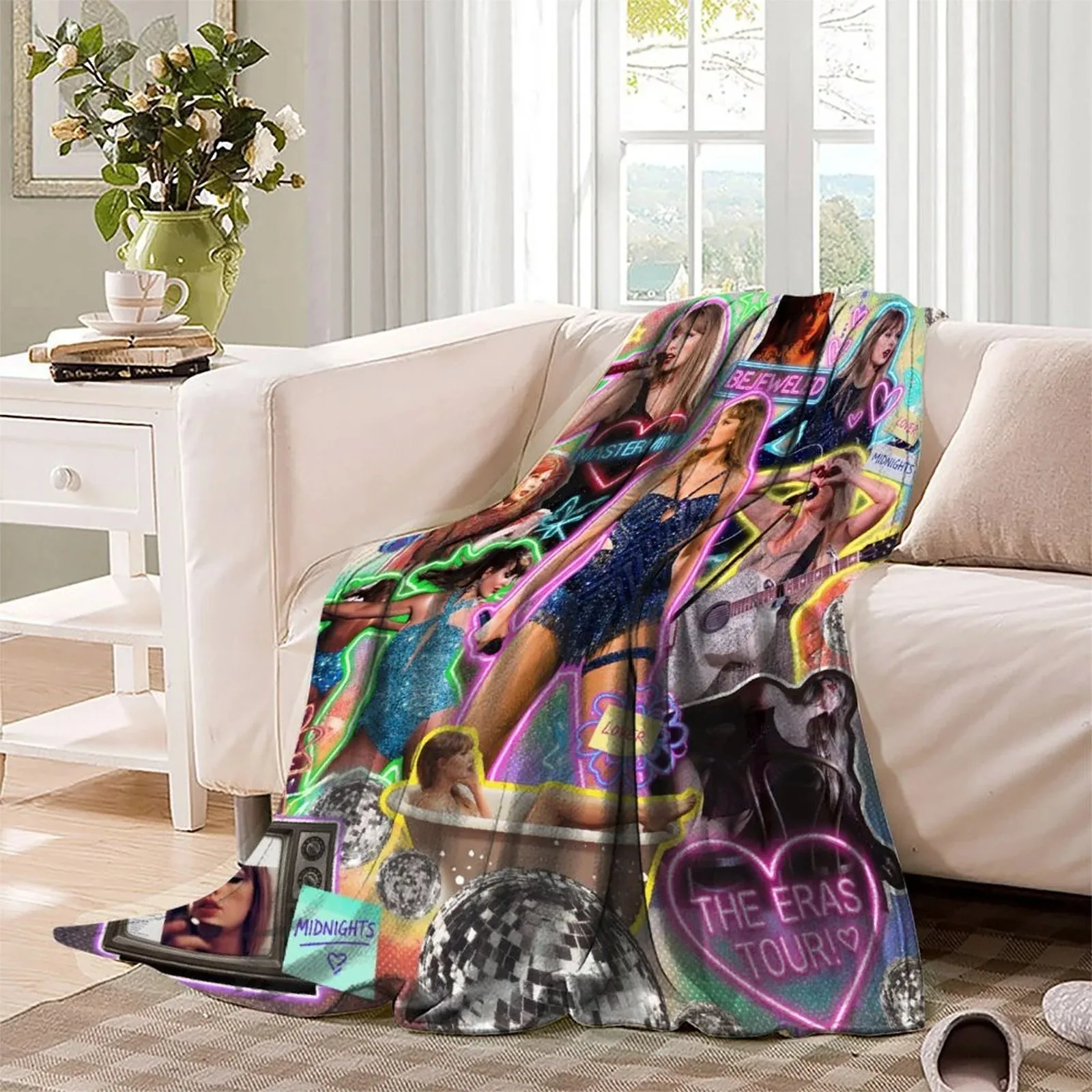 Taylor Swift Bejeweled Neon Collage Fleece Throw Blanket - Image 3