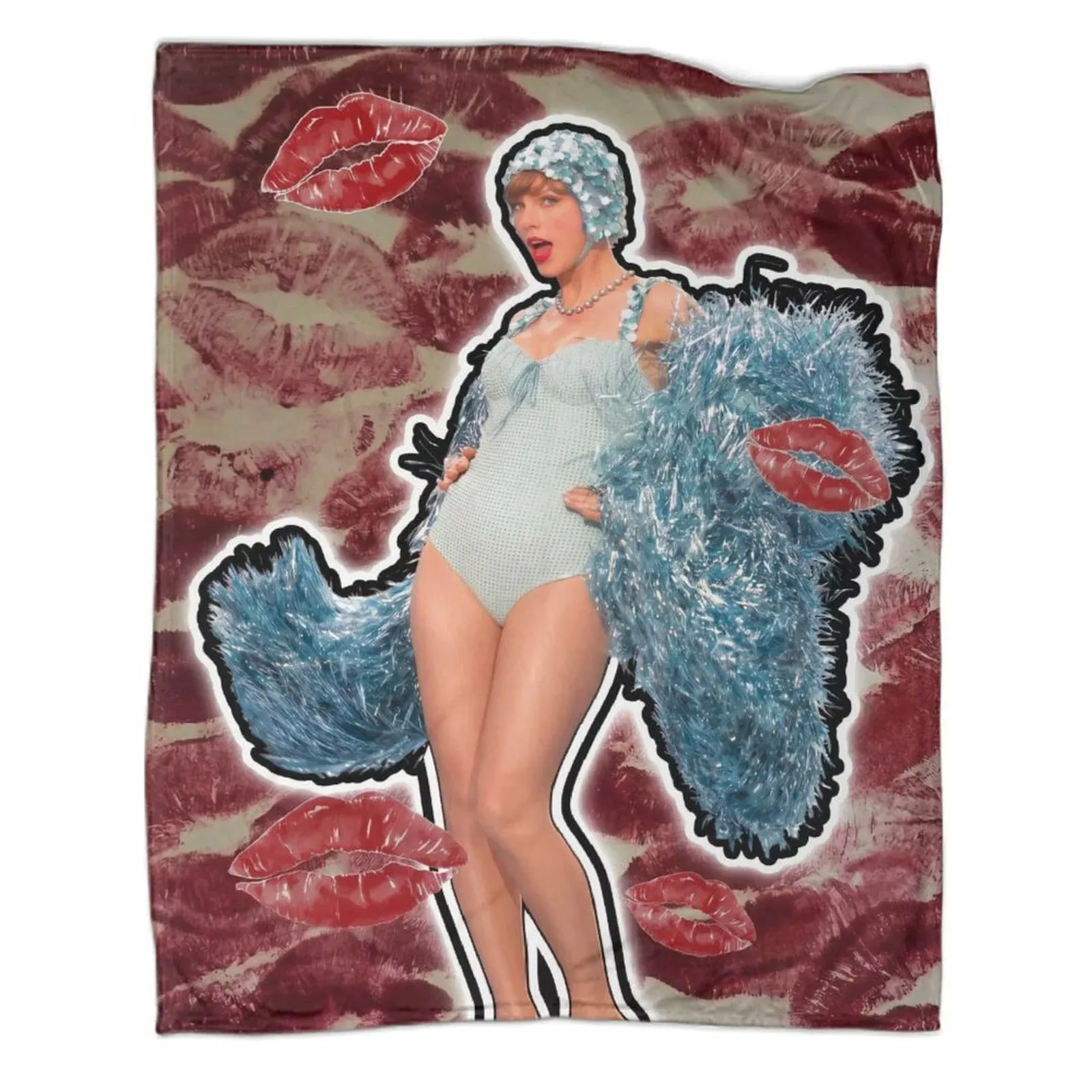 Taylor Swift Red Feather Stage Fleece Throw Blanket - Image 1