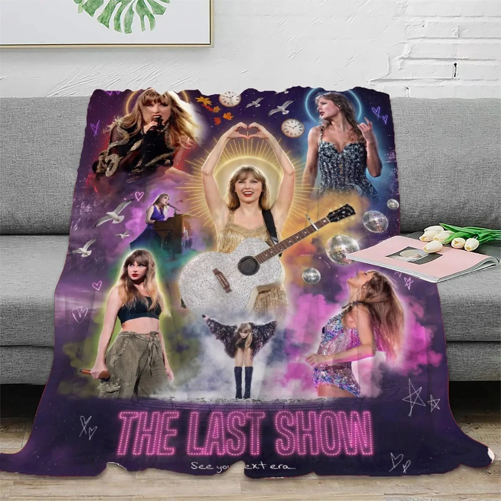 Taylor Swift Last Show Guitar Fleece Throw Blanket - Image 2
