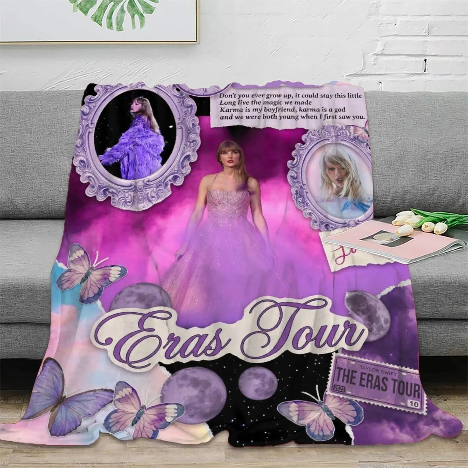 Taylor Swift Eras Tour Lilac Fleece Throw Blanket - Image 2