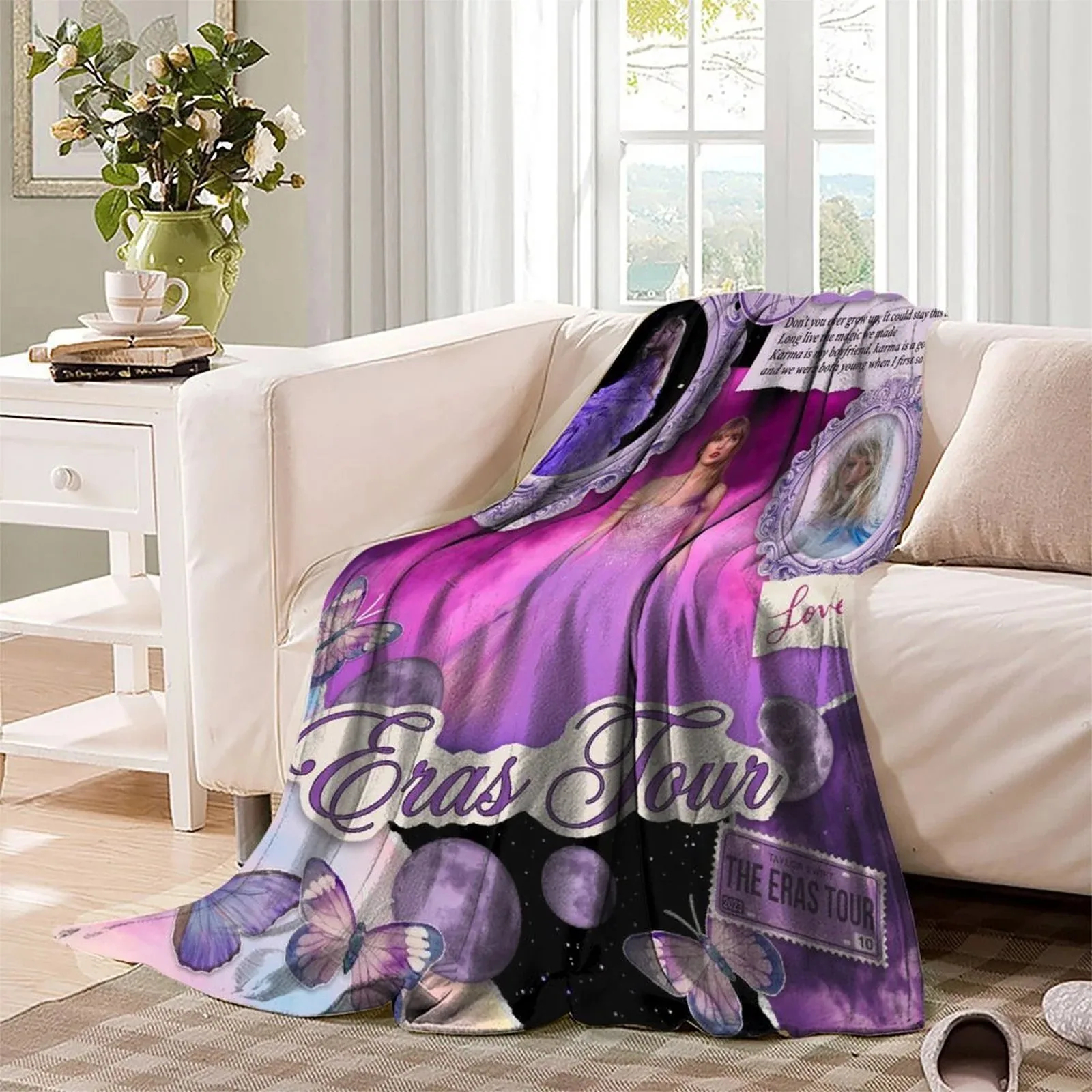Taylor Swift Eras Tour Lilac Fleece Throw Blanket - Image 3