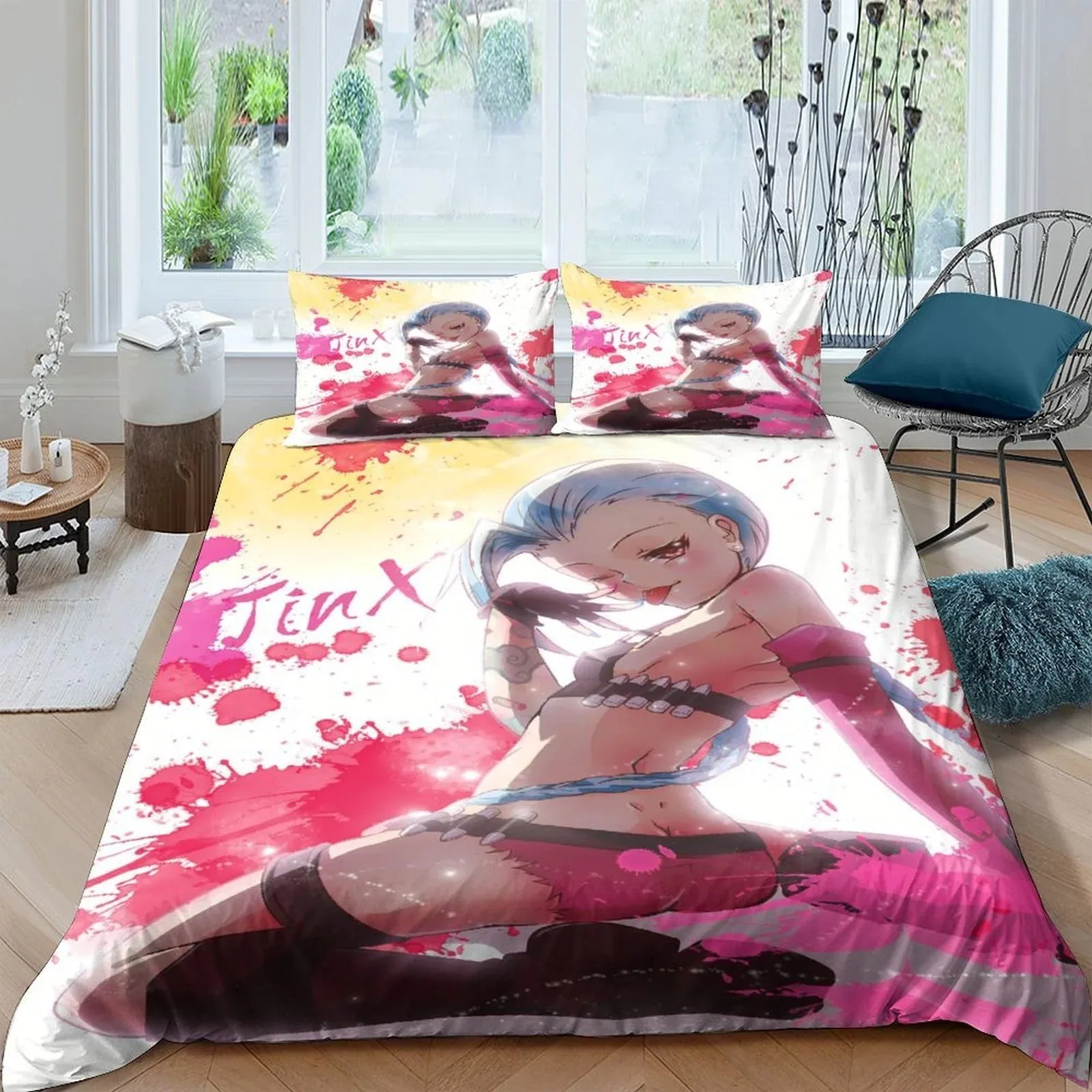 Arcane Jinx Red Paint Splash Duvet Cover Set - Image 2