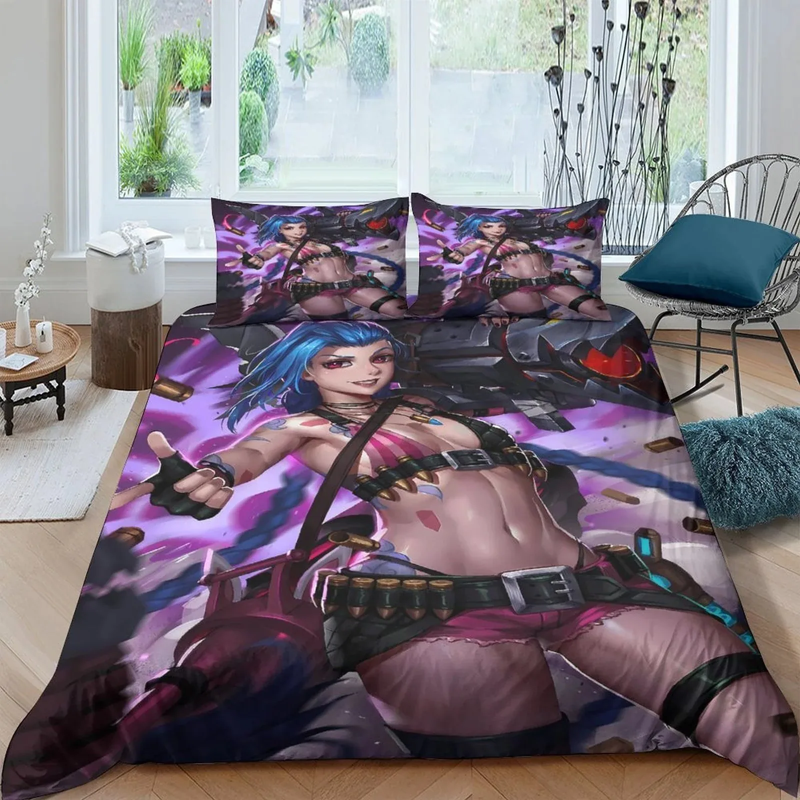 Arcane Jinx Violet Shadow Duvet Cover Set - Image 1