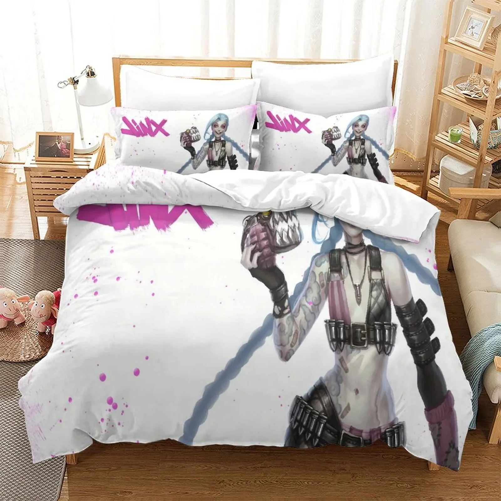 Arcane Jinx White Tag Stance Duvet Cover Set - Image 2