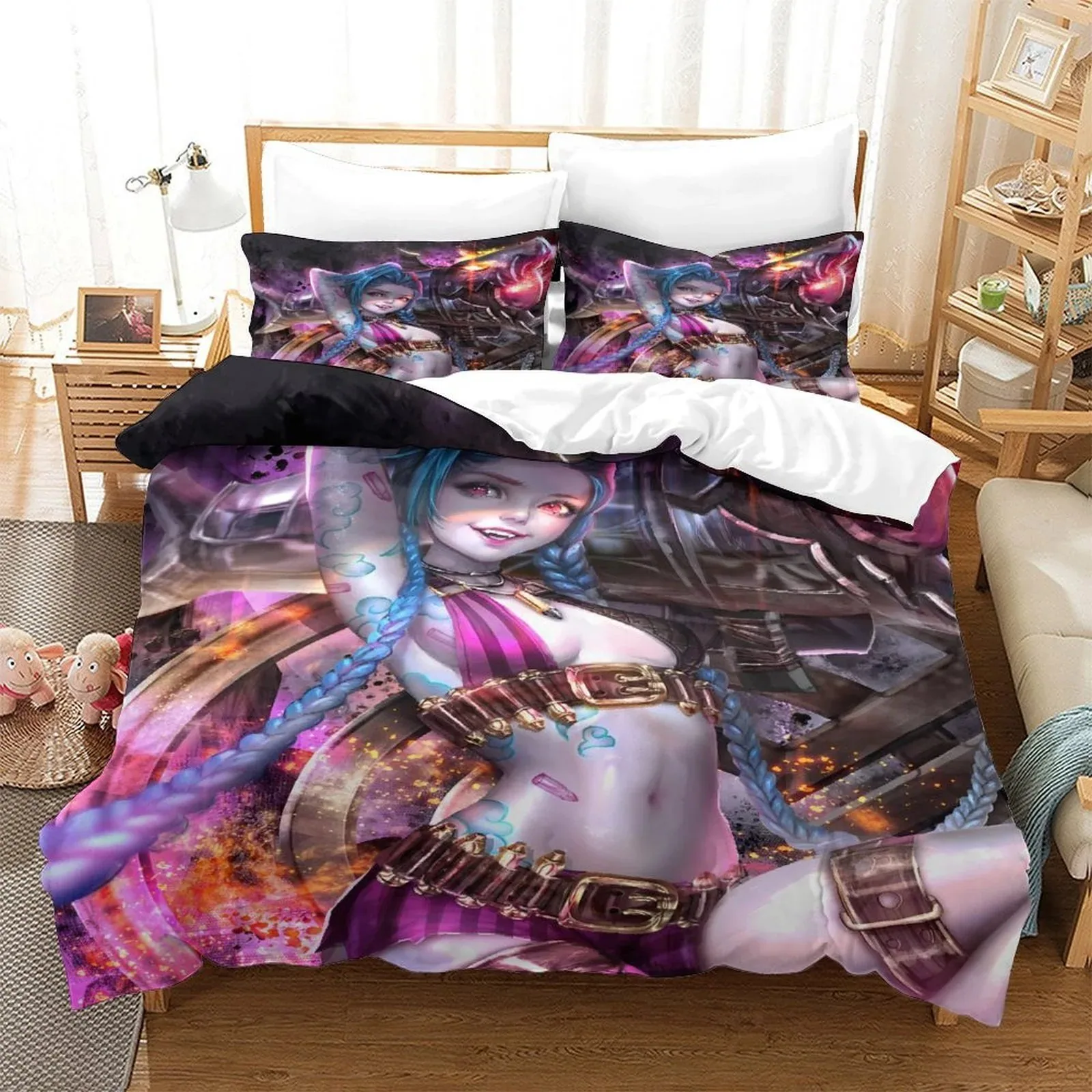 Arcane Jinx Violet Arsenal Duvet Cover Set - Image 1