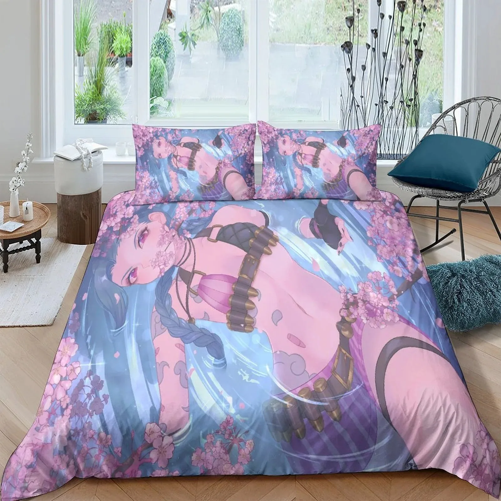 Arcane Jinx Cherry Blossom Pastel Duvet Cover Set - Image 2