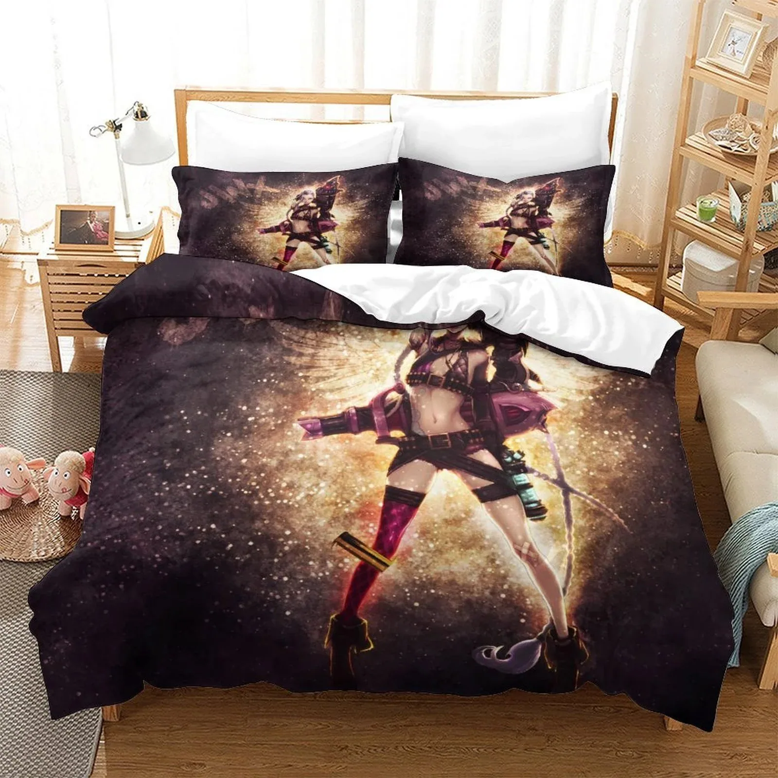 Arcane Jinx Golden Sparkle Duvet Cover Set - Image 2