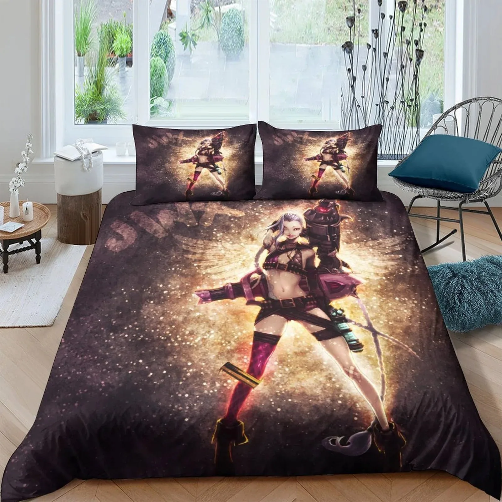 Arcane Jinx Golden Sparkle Duvet Cover Set - Image 1