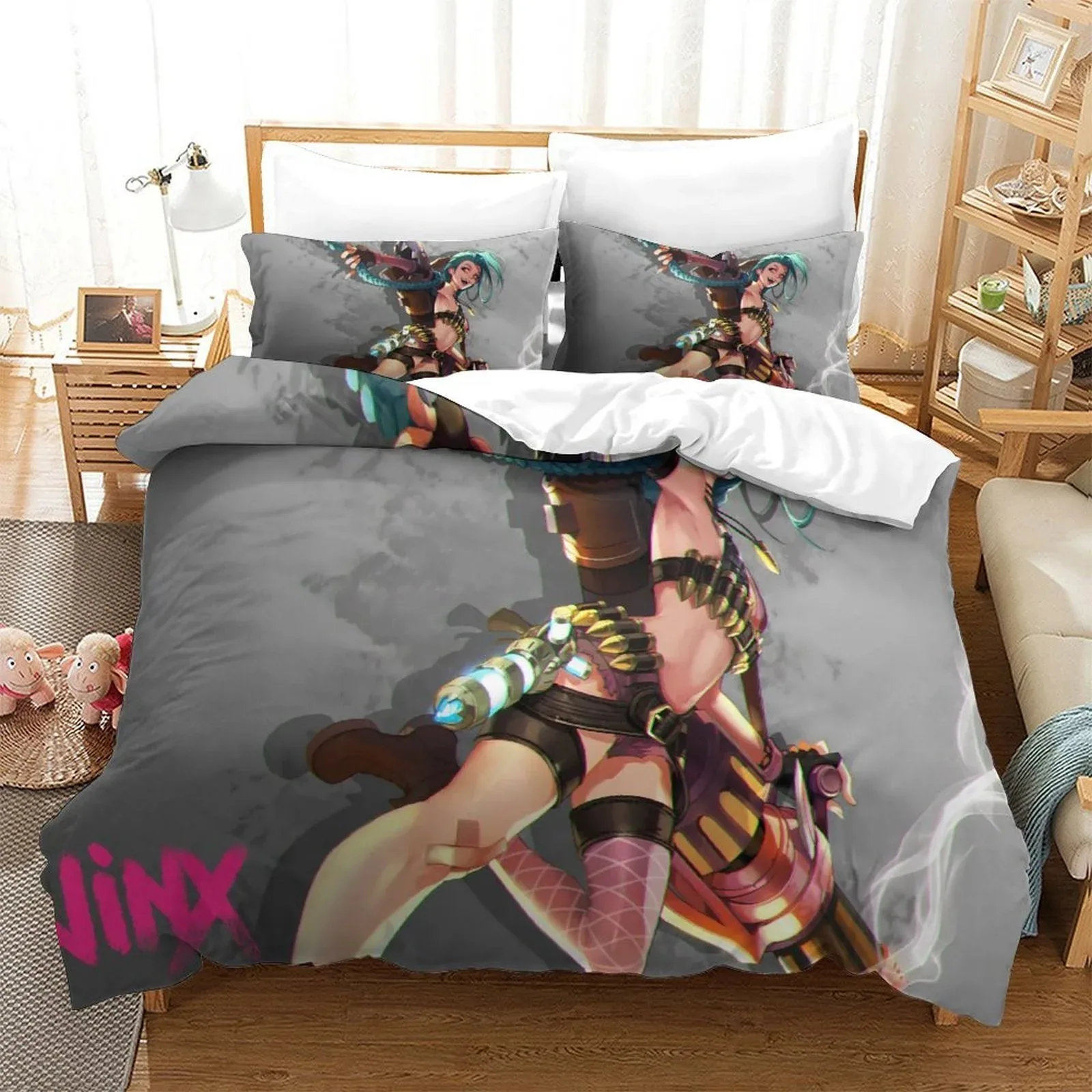 Arcane Jinx Concrete Grey Tag Duvet Cover Set - Image 2