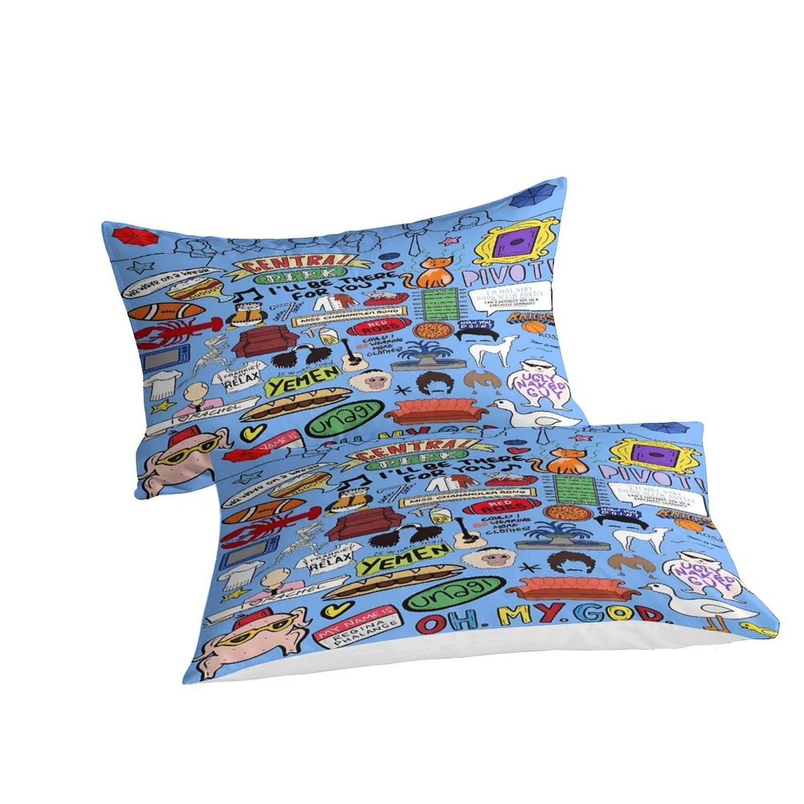 Friends Central Perk Doodle Blue Duvet Cover Set - Image 3