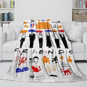 Friends Umbrella Silhouettes White Fleece Throw Blanket - Image 1