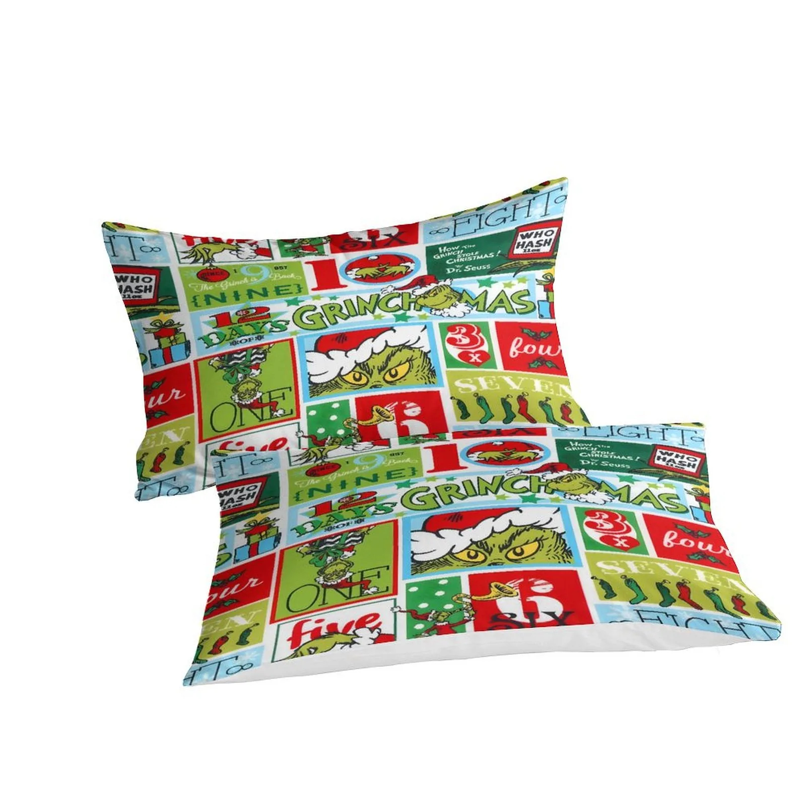 Grinch 12 Days of Grinchmas Patchwork Duvet Cover Set - Image 3