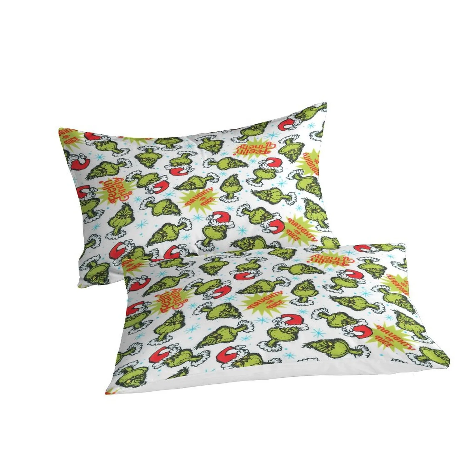 Grinch Feelin' Grinchy Faces White Duvet Cover Set - Image 3