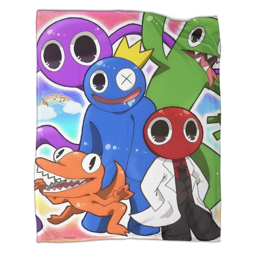 Rainbow Friends Big Faces Pastel Sky Fleece Throw Blanket - Image 1