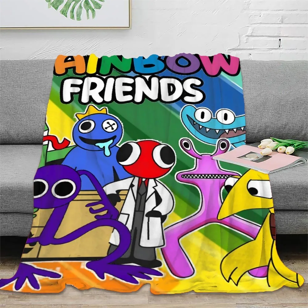 Rainbow Friends Cast Line-Up Stripes Fleece Throw Blanket - Image 2