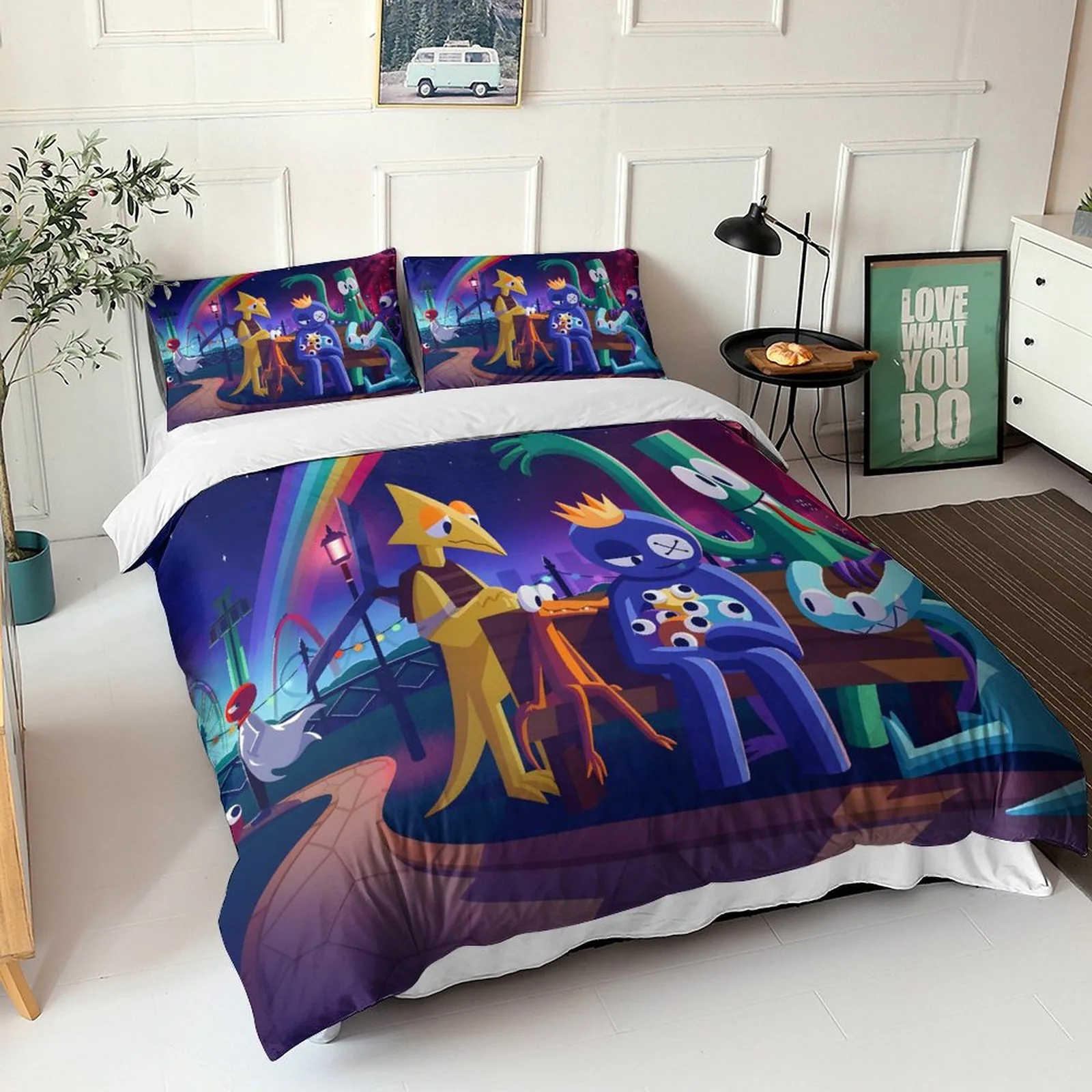 Rainbow Friends Starry Night Bench Duvet Cover Set - Image 1