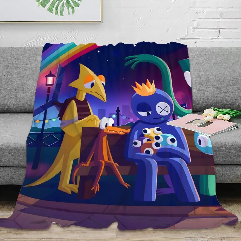 Rainbow Friends Starry Night Bench Fleece Throw Blanket - Image 2