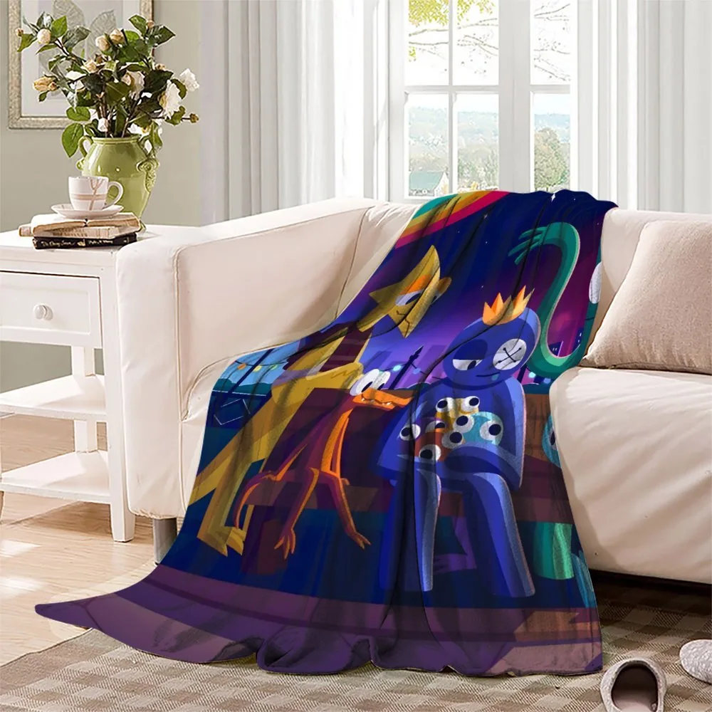 Rainbow Friends Starry Night Bench Fleece Throw Blanket - Image 3